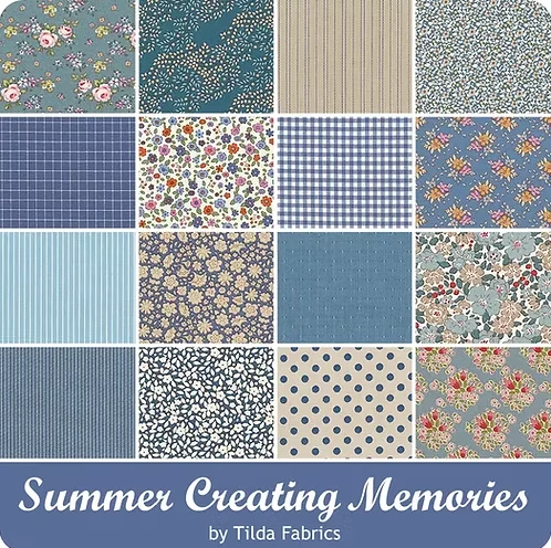 Tilda Creating Memories 5" Charm Pack Summer & Ocean Blues 300211