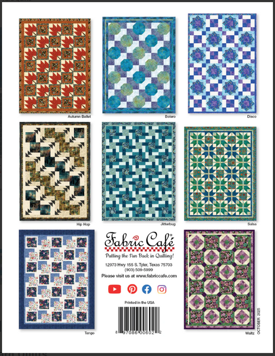 Fabric Cafe Step It Up White 5-YardQuilts By Donna Robertson and Fran Morgan 8 New Quilt Designs. #032544