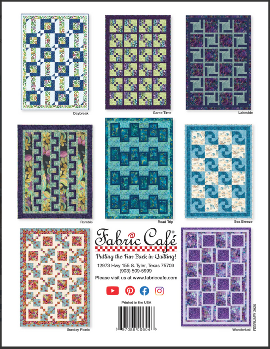 Fabric Café Weekend 3-Yard Quilts Book – 8 Fast & Easy Beginner Quilt Patterns | Make a Quilt in a Weekend | Uses Only 3 Yards of Fabric | No Half-Square Triangles | Lap, Twin & Queen/King Sizes