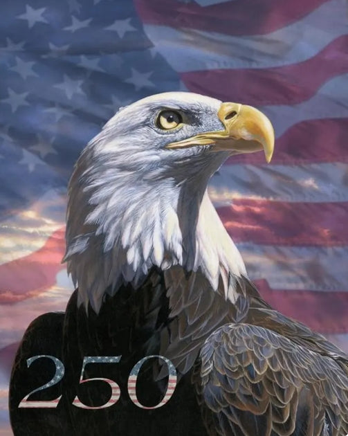 36" X 45" Wide USA 250 Years Eagle (WW-3370-5C) 100% Cotton