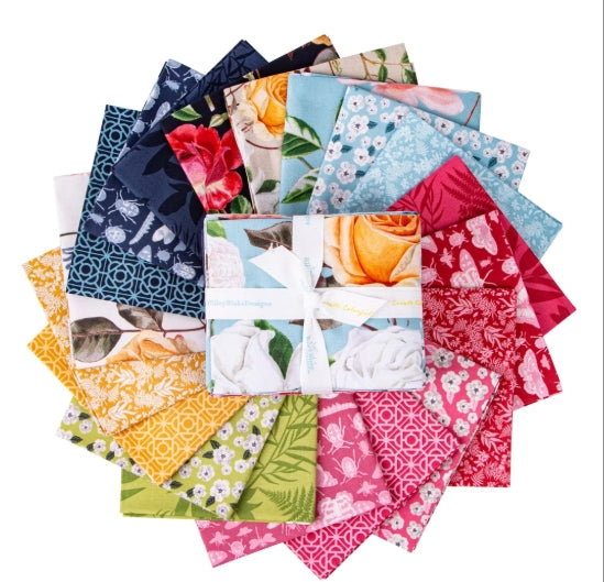 Riley Blake Designs Floral Gardens The Royal Horticultural Society 19 Fat Quarters (FQ-14360-19) 100% Cotton, Sold By The Bundle