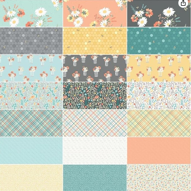 Amanda Castor Sunshine and Sweet Tea Rolie Polie 40 2.5-inch Strips Riley Blake RP-14320-40