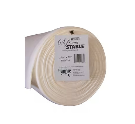 58" Wide Soft and Stable White 100% Polyester (SS2015-WHT) Foam Stabilizer Sold By The Yard