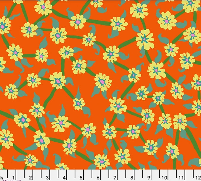 45" Wide Kaffe Fassett 100% Cotton Mayflower Orange PWBM106 Sold By The Yard