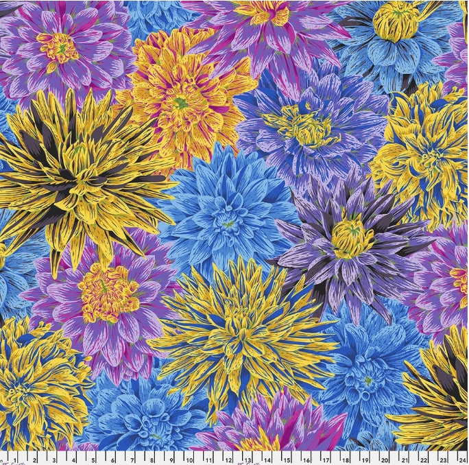 45" Wide Kaffe Fassett 100% Cotton Bursting Stripes Cool PWPJ137 Sold By The Yard