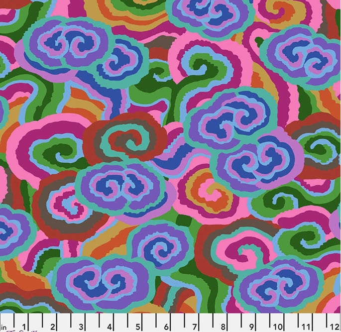 45" Wide Kaffe Fassett 100% Cotton Cloud Scrolls Deep PWPJ138 Sold By The Yard