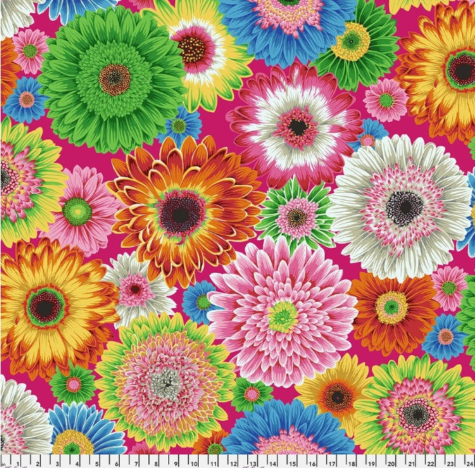 45" Wide Kaffe Fassett 100% Cotton Gerbera Daisies Bright PWPJ139 Sold By The Yard