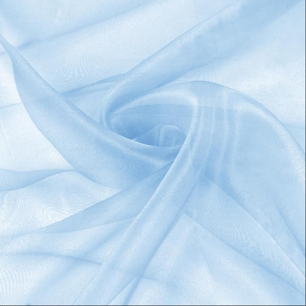 45" Organza Sparkle 100% Nylon Solid Light Blue