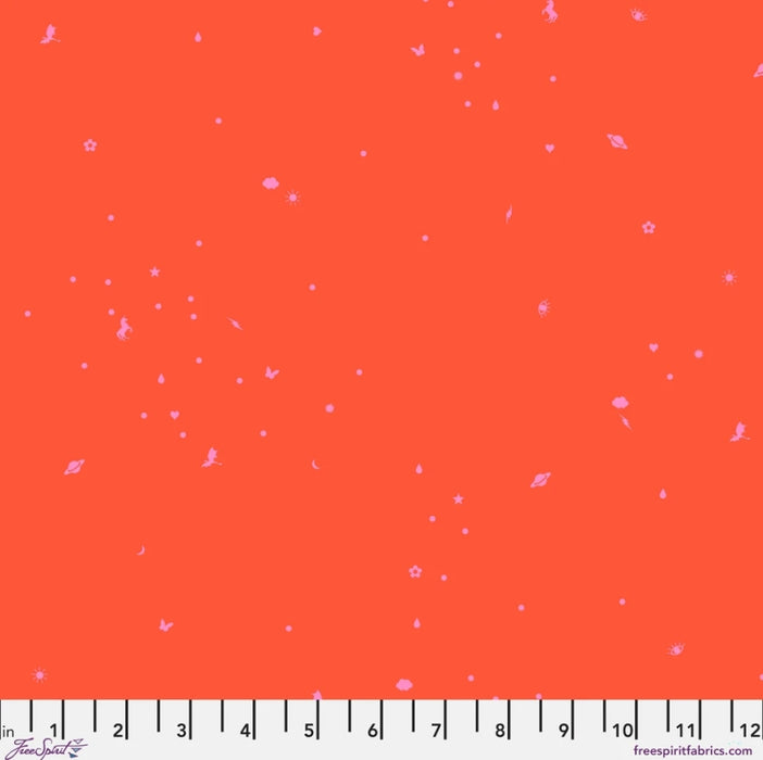 45" Wide Tula Pink Charmed-Vermillion (PWTP289.VERMILLION) 100% Cotton, Sold By The Yard