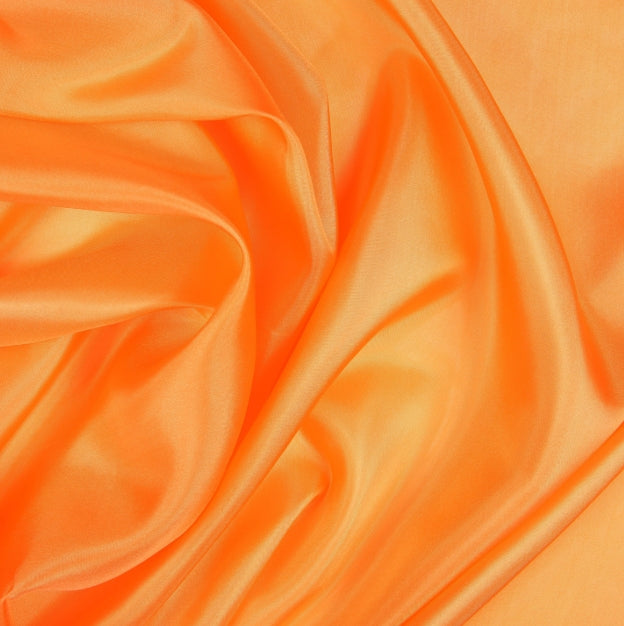 45" Wide Silky Habutai Fluorescent Orange 100% Polyester Sold By The Yard (Color#16)
