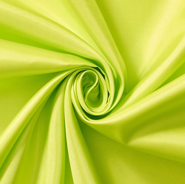 45" Wide Silky Habutai Fluorescent Green 100% Polyester Sold By The Yard (Color#32)