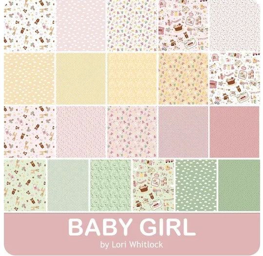 Baby Girl Riley Blake 2.5 Inch Rollie Pollie Jelly Roll 40 pieces Precuts (RP-16770-40)