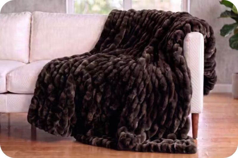 Shannon Fabrics Deluxe 60" x 90" Luxe Cuddle Blanket Milan Enzo Black Coffee