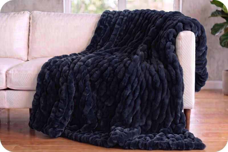 Shannon Fabrics Deluxe 60" x 90" Luxe Cuddle Blanket Milan Solid Ink