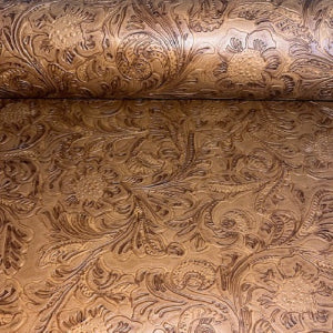 56" Wide Western Floral Nugget WF-107 Upholstery Vinyl Sold By The Yard