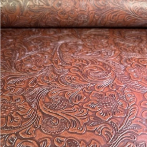 56" Wide Western Floral Brown WF-108 Upholstery Vinyl Sold By The Yard