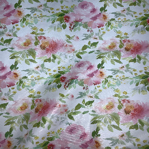 54" Wide Tablecloth Vinyl Flannel Back Vintage Floral 54-6250C-15Y Sold By The Yard