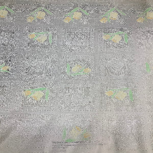 54" Wide Tablecloth Vinyl Lace Tulips Yellow 54-88006-15Y Sold By The Yard