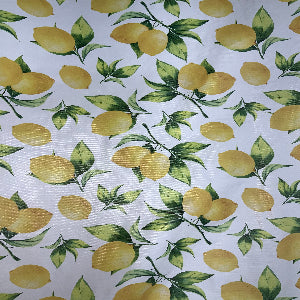 54" Wide Tablecloth Vinyl Flannel Back Lemons 54-6248A-15Y Sold By The Yard