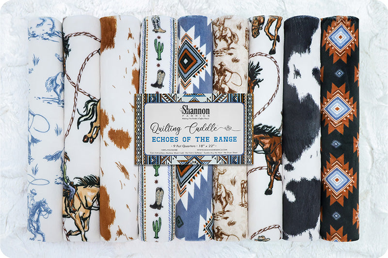 Shannon Fabrics Quilting Cuddle Fat Quarter Pack Echoes Of The Range, Sold By The Package