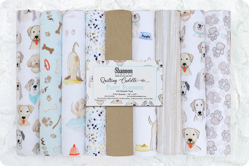 Shannon Fabrics Quilting Cuddle Fat Quarter Pack Puppy Playdate, Sold By The Package
