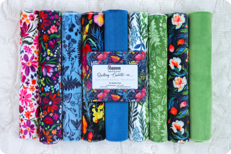 Shannon Fabrics Quilting Cuddle Fat Quarter Pack Whispering Blooms Vibrant