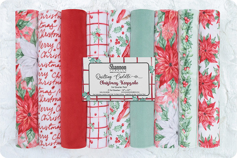 Shannon Fabrics Quilting Cuddle Fat Quarter Pack Christmas Keepsake, Sold By The Package
