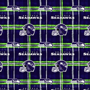 42" Wide Seattle Seahawk Flannel 100% Cotton