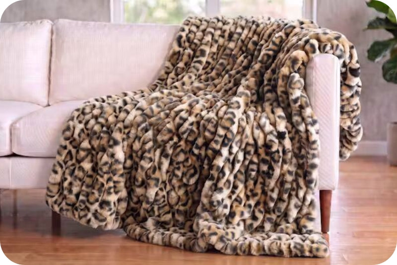 Shannon Fabrics Deluxe 60" x 90" Luxe Cuddle Blanket Milan Clouded Leo Sand