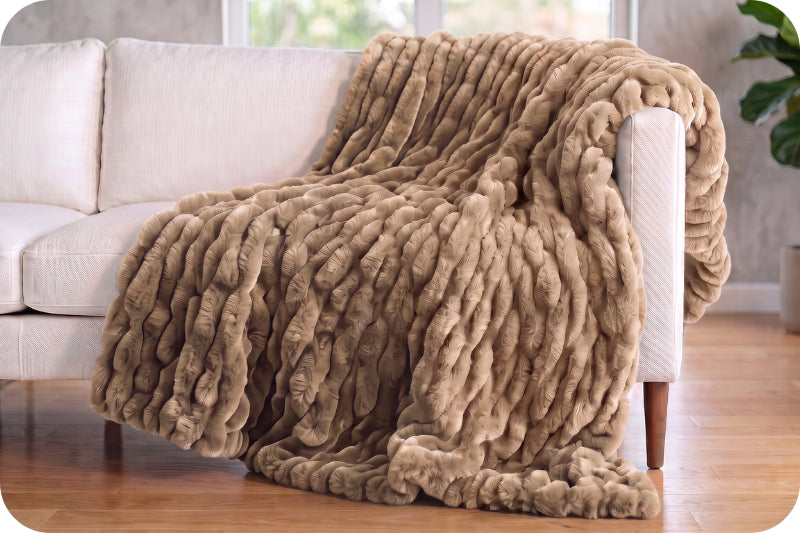 Shannon Fabrics Deluxe 60" x 90" Luxe Cuddle Blanket Milan Sand Dollar