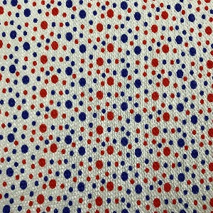 60" Liverpool/Bullet 96% Polyester/4% Lycra Dots Red, White, Blue