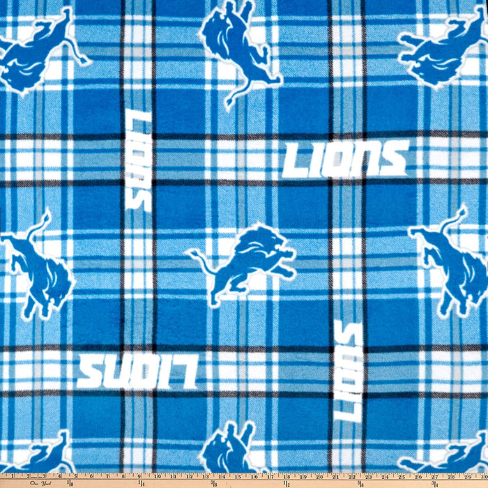 60" Fleece 100% Polyester Detroit Lions Plaid #14758D