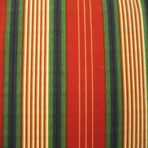 54" Western 100% Cotton Bark Cloth Stripe Red, Navy and Green