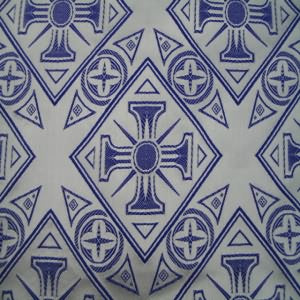 48" Brocade Ecclesiastical Purple/White