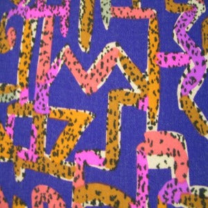 45" Challis/Rayon Mingled Purple, Hot Pink, Orange