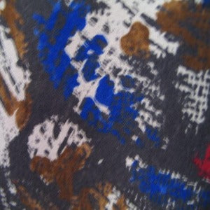 45" Challis/Rayon Mingled Grey, Red, White, Brown