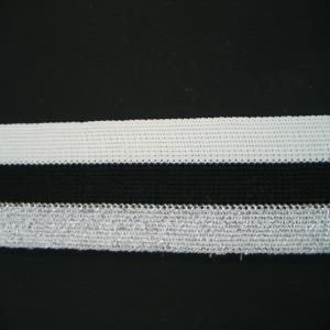 Cheerbraid 1 1/2" Polyester White/Black/Silver Metallic