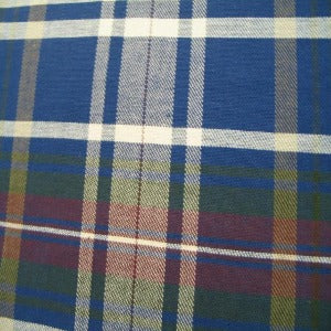 54" Upholstery Cotton Plaid Blue, White, Burgundy, and Green