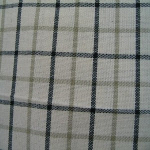 54" Upholstery Cotton Plaid Natural, Black, and Beige