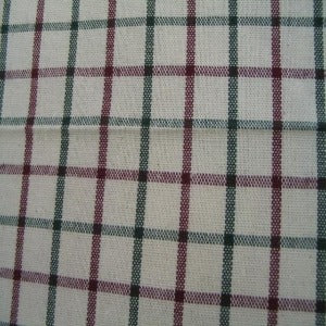 54" Upholstery Cotton Plaid Natural, Green, and Brick