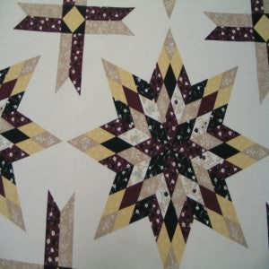 90" Cheater Quilt Top Lone Star Brown
