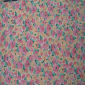 90" Cheater Quilt Top Floral Peach and Pink Contents 50/50