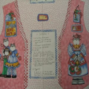 Vest Panel "Cats" Pink 100% Cotton