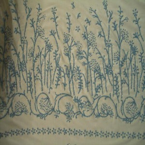 45" Crepe Stretch Beaded Beige and Blue