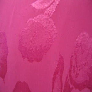 45" China Silk 100% Polyester Floral Tone on Tone Fuchsia