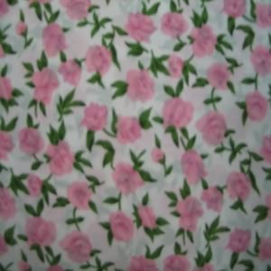 45" China Silk 100% Polyester Floral Dusty Pink with White Background
