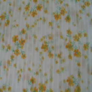 45" Light Weight Poly/Rayon Floral Yellow with White Background