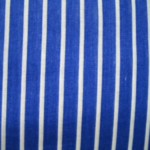 45" Stripe Royal and White 100% Cotton