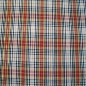45" Plaid Navy, Tan, Red and White 100% Cotton