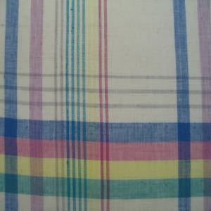 45" Plaid White, Green, Blue and Yellow 100% Cotton